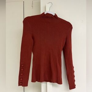 Sezane Rust Cowl Neck Sweater